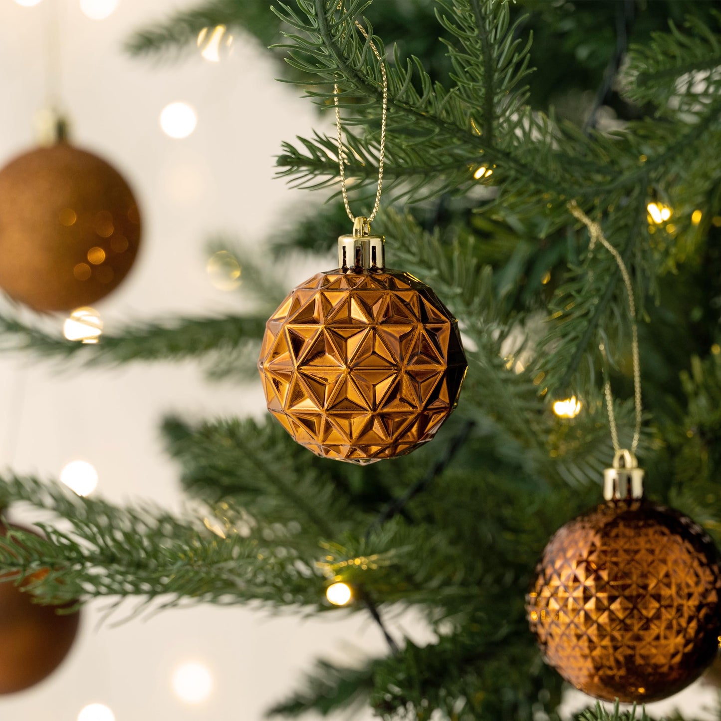 Valery Madelyn Christmas Tree Decorations Ornament Set, 50ct 2 Inches Bronze Copper Brown Shatterproof Christmas Ball Ornaments Hanging Xmas Holiday Party Decor