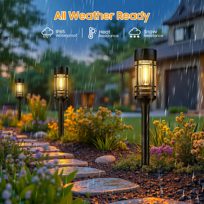 LETMY Solar Pathway Lights Outdoor, 12 Pack Solar Lights Outdoor Waterproof IP65, Bright Solar Garden Lights Outdoor, Auto On/Off Outdoor Solar Lights for Yard Walkway Driveway Landscape Garden Decor