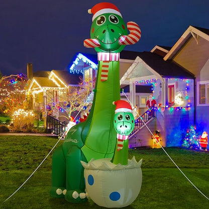 Onory 6 FT Christmas Inflatables Outdoor Decorations Inflatable Christmas Dinosaur and Dinosaur Baby with Build-in LEDs Blow up Holiday Decorations for Yard Garden Outdoor Indoor Decor