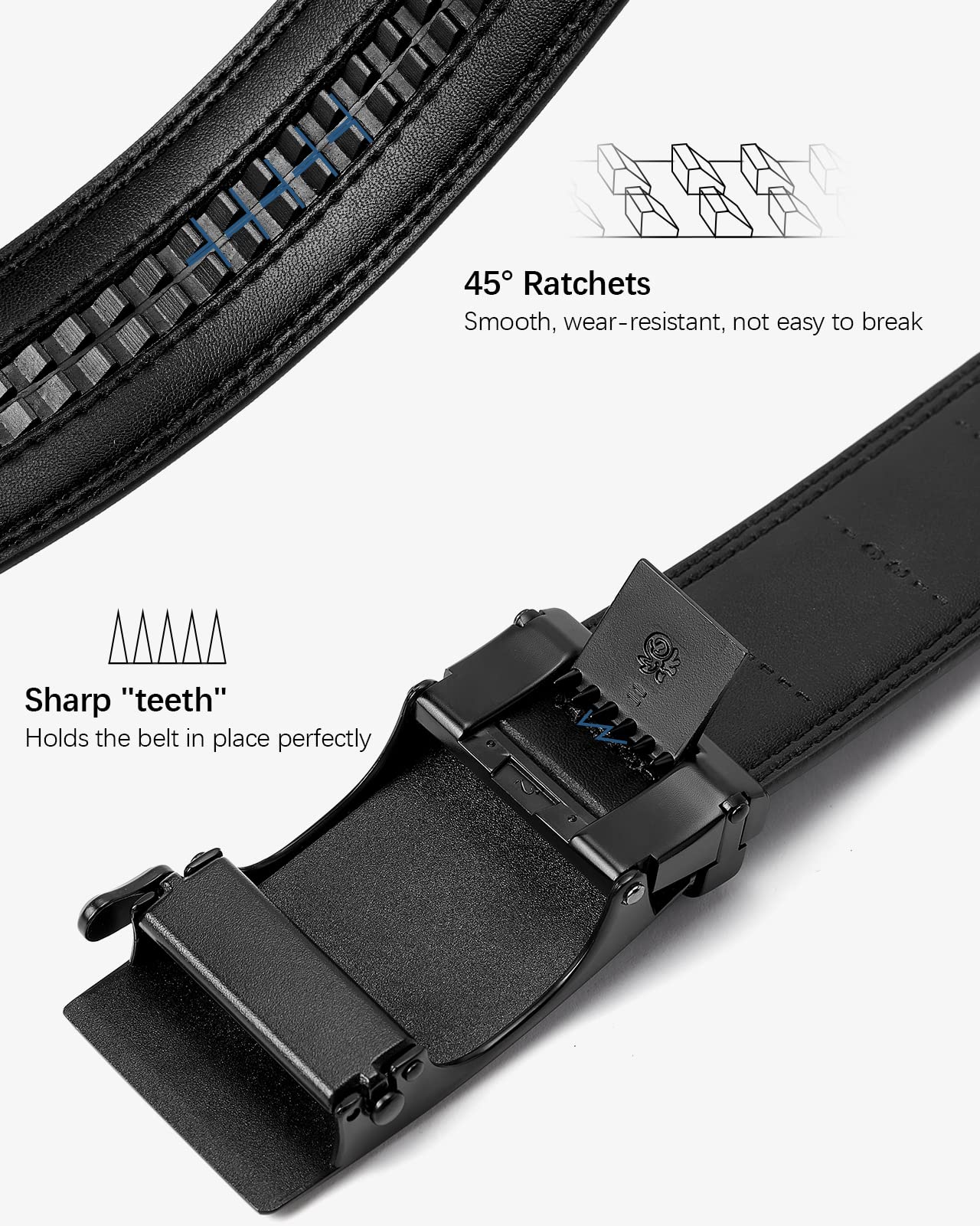 BOSTANTEN Ratchet Mens Belt Leather Dress and Casual with Adjustable Buckle, Trim to Fit