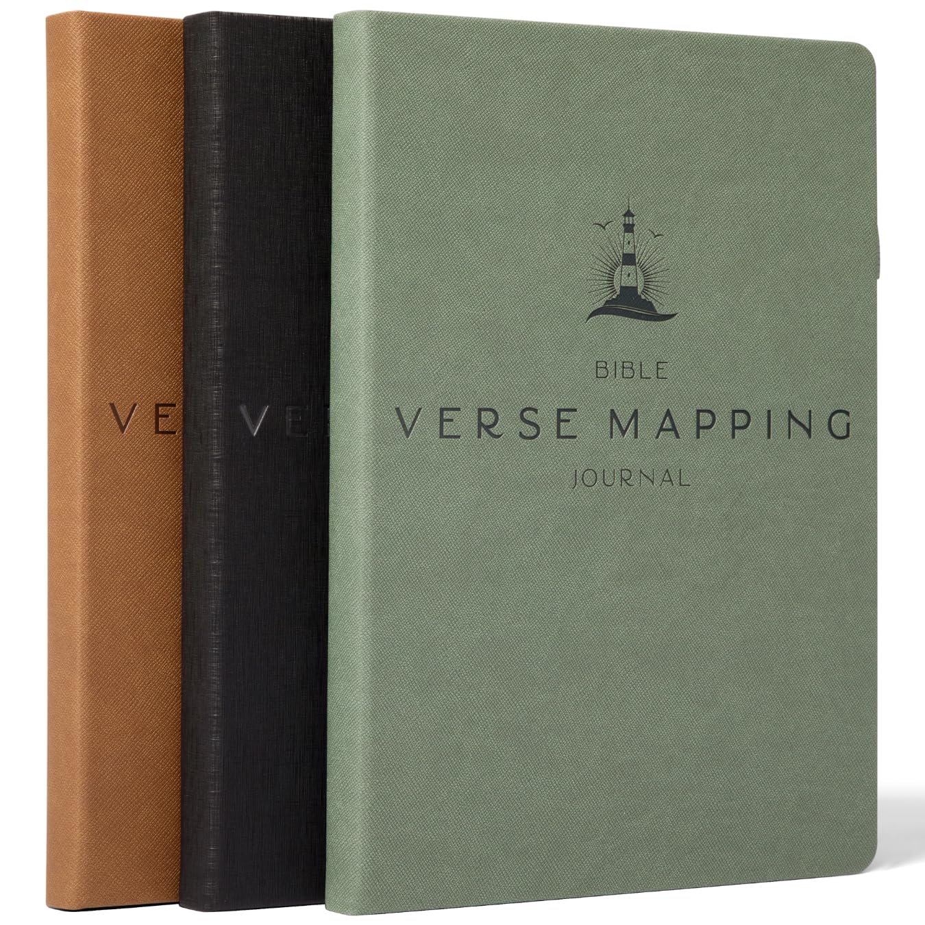 Graceful By Design Bible Verse Mapping Journal - Vegan Leather - Premium Bible Study Journaling Kit (Camo Green)