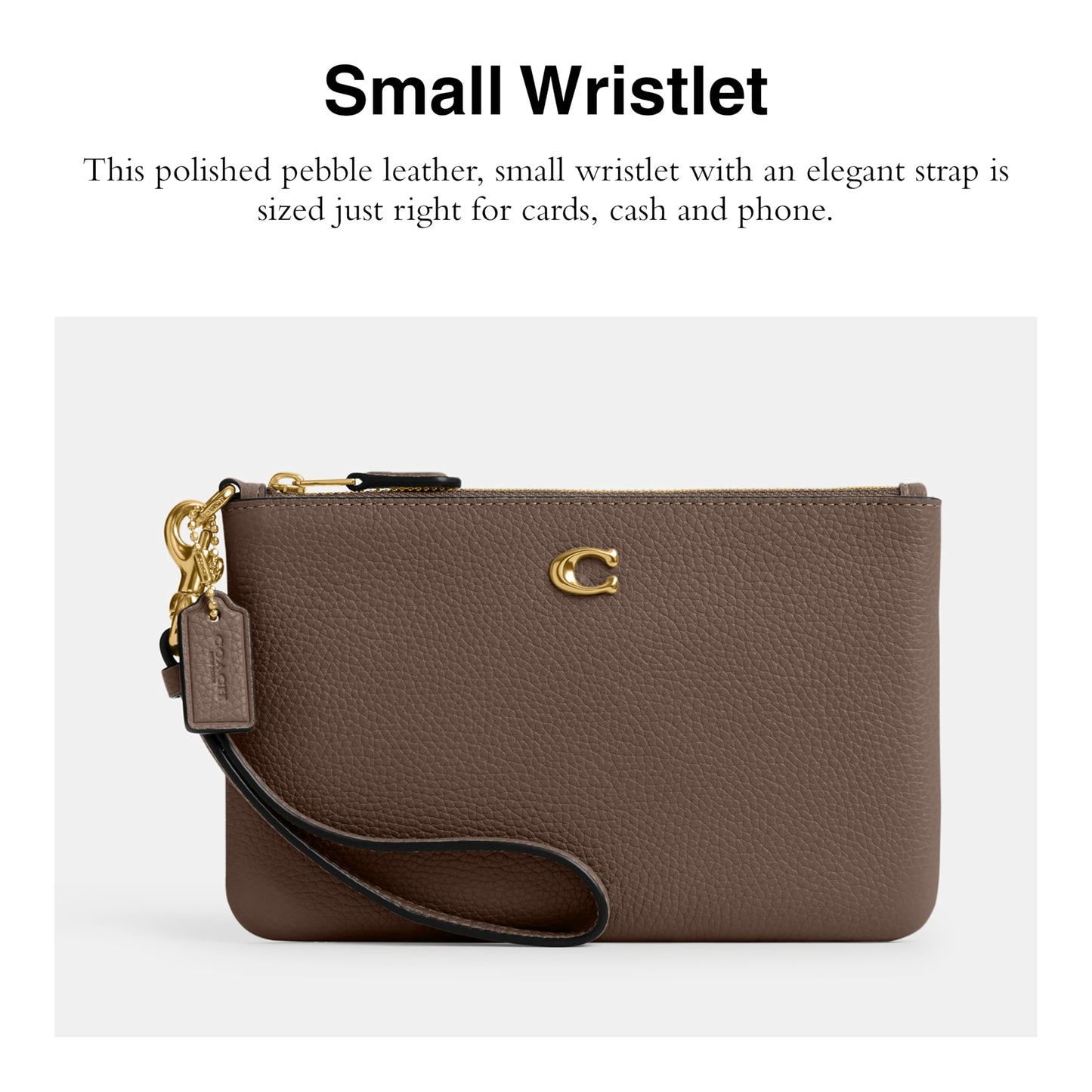 COACH Polished Pebble Leather Small Wristlet