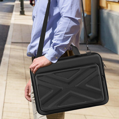 MOSISO Laptop Bag for Men,15-16 inch Computer Bag Compatible with MacBook Air 15 inch/Pro 16 inch, HP, Dell, Lenovo, Asus, Acer, Hard Shell Laptop Case with Front Pocket&Shoulder Strap, Black