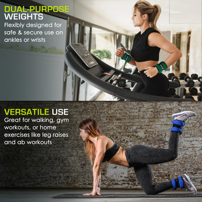ProsourceFit Ankle, Wrist, Arm, and Leg Weights for Men and Women, Set of 2, 2lb each, Gray