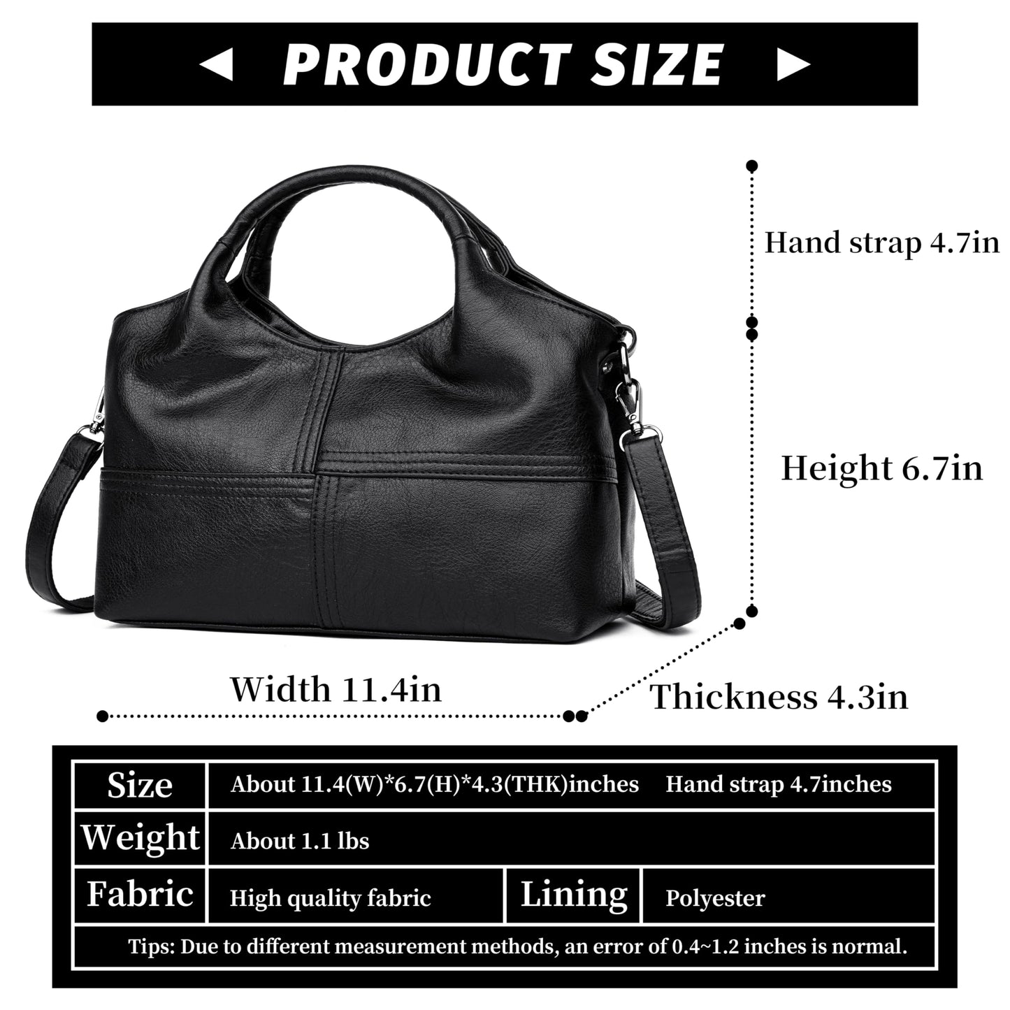 FSD. WG Leather Shoulder Bags Purses and Handbags for Women Top Handle Tote Satchel Ladies Hobo Bags