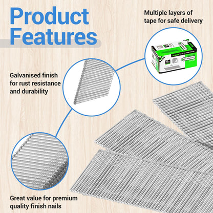meite 16 Gauge 20 Degree Angled Finish Nails 1-1/2 Inch Galvanized Rust-Proof Finishing Nails for Electric or Pneumatic Finish Nailer - Cabinet Crown Baseboard Trim & Molding (24,000 PCS)
