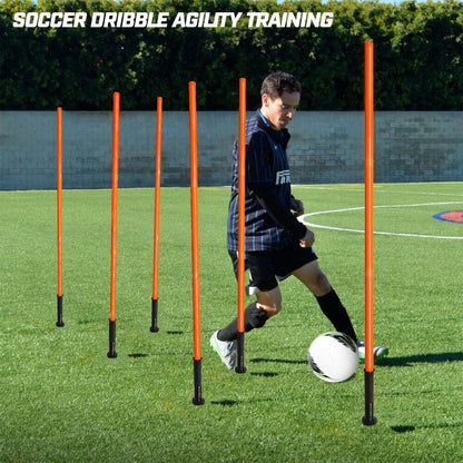 AKABIKE Agility Training Poles Set (Spike/Water/Rubber Base with 3.3ft/1m to 4.9ft/1.5m Poles)