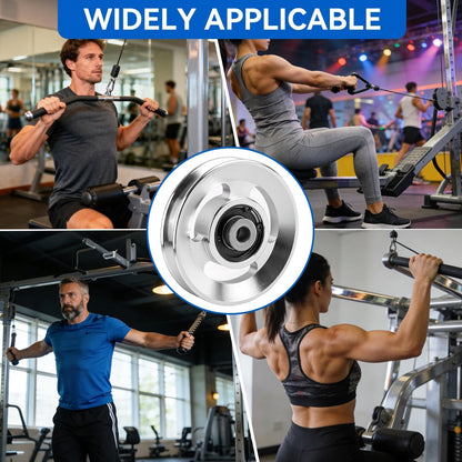Frdhee 6PCS Aluminum Pulley Wheels for Home Gym, 90mm Universal Bearing Pulley Wheels for Home Gym Equipment Exercise Machine Pulldown Attachments Cable Machines Garage Doors (90mm Diameter)