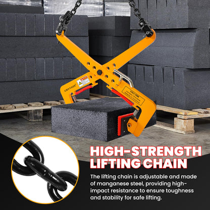 GRYVOZE 1763 lbs Granite Slab Lifting Clamp, Adjustable Range: 14"-35", Heavy Duty Stone Scissor Lifter Clamp for Carrying and Vertical Transport of Marble, Concrete Blocks, Slate Sheets, Curb Stones