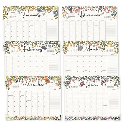 Desk Calendar 2026 with Desktop Mat, Cabbrix Desk Pad Calendar 15 x 12 Inch Runs From January 2026 to June 2027, Floral Design Calendar 2026 for Home School and Office (Apricot)