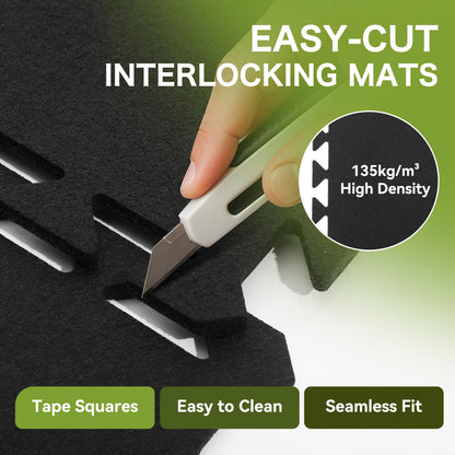 18 Pcs Sound Absorbing Interlocking Floor Mats Pads, 15.7" x 11.8" x 0.3" sound absorbing rug, Non-Slip Anti Vibration Sound Proof Puzzle Felt Padding, Piano Carpet Drum Rug for Music Studio