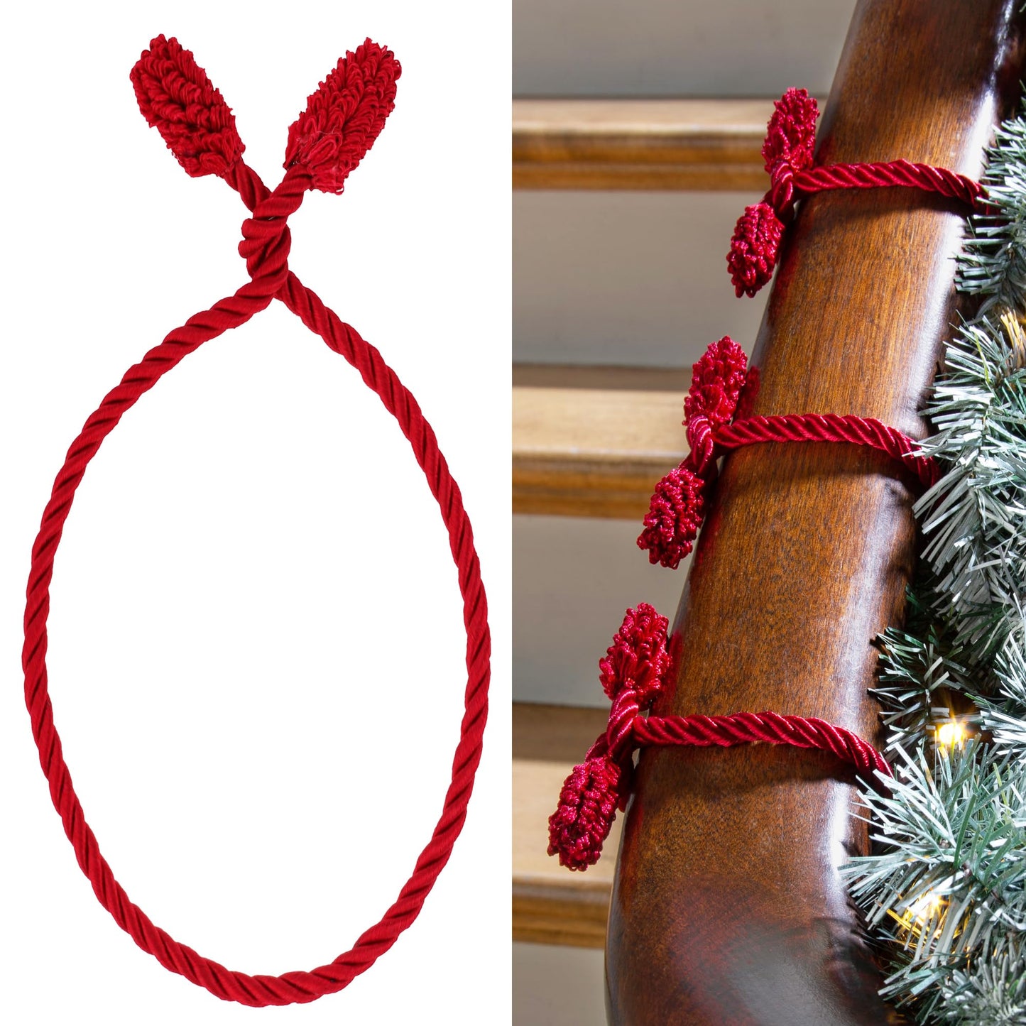 Haute Decor Decorative Twist Ties, 6 Pack, 20 inches (Red)