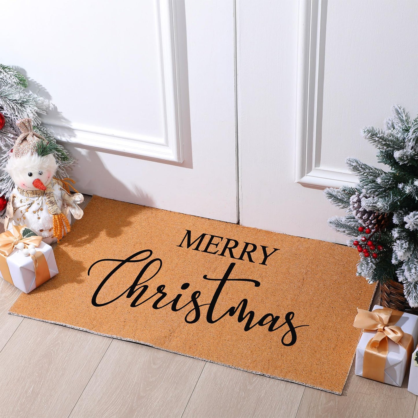 Dunzy 16 Pcs Christmas Stencils for Door Mats Crafts Reusable Merry Christmas Welcome Templates Large Stencil for Painting on Wood Sign Wall Doormat DIY Project