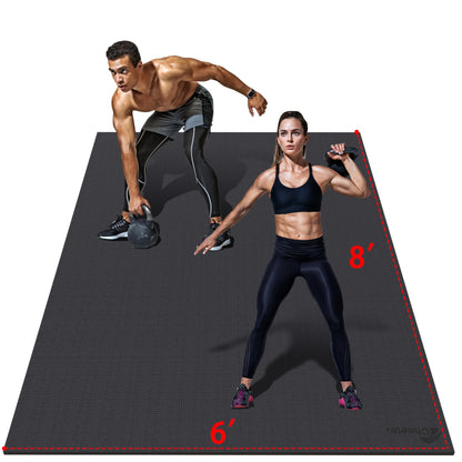 Cheete Extra Large Exercise Mat 6'x4'/7'x5'/6'x8'/6'x9'/6'x10'/6'x12'（7mm）, Gym Flooring for Home Gym,Thick Exercise Mats for Home Workout,Non-Slip,Extra Durable,High-Density Gym Mats for Jump Rope,Cardio