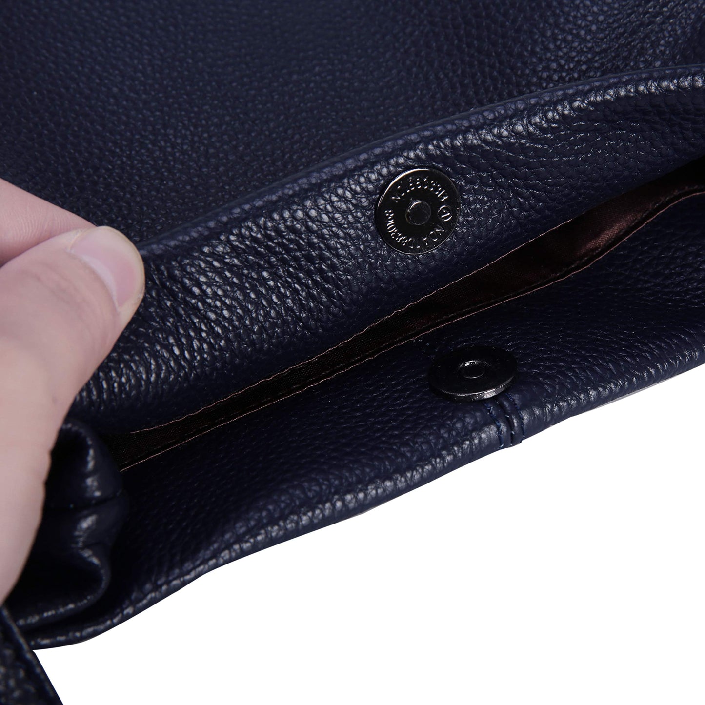 Iswee Genuine Leather Tote Purse Hobo Purses for Women Satchel Shoulder Bag Bucket Bags ladies Designer Handbags (Navy Blue Lichee)