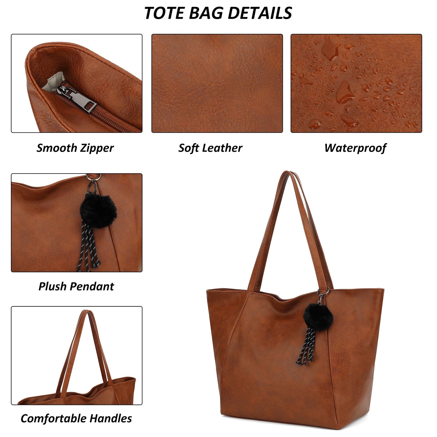 TANTOMI Tote Purse for Women Large Shoulder Bag for Work Travel Purse and Handbags Weekender Bag with Zipper