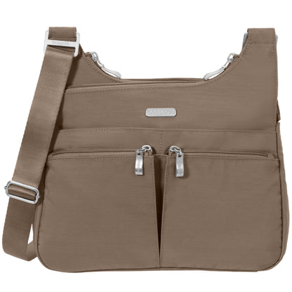 Baggallini Cross Over Crossbody Women 11x8.5 Medium Travel Bag Lightweight Water-Resistant Nylon Organized Handbag Purse