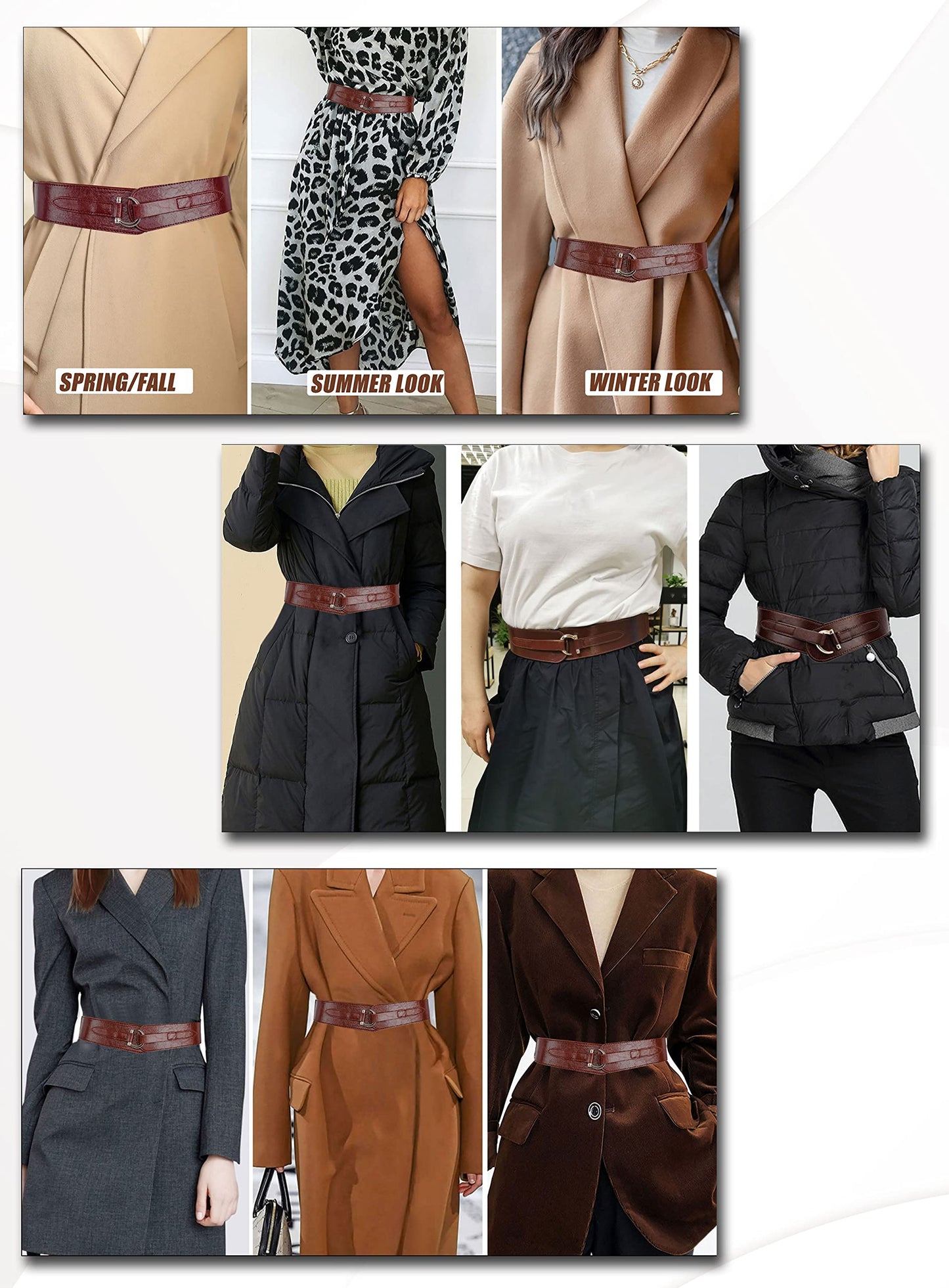 TeeYee Coffee Leather Belts Elastic Renaissance Waist Stretch Retro Belt Vintage Fashion Medieval Fashion Hook Belt Medium