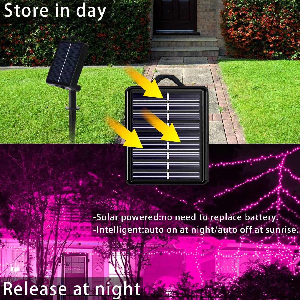 YAOZHOU Valentines Day Solar Christmas String Lights Outdoor Pink 2 Pack 144ft 400LED Fairy Lights with 8 Modes, IP44 Waterproof Lights for Tree Garden Patio Wedding Party Yard Decor