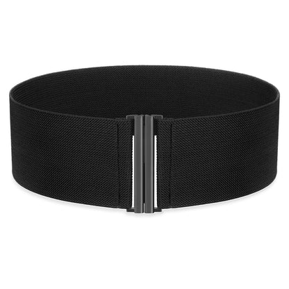 SANSTHS Women Wide Elastic Belts for Dresses Corset Waist Belts Ladies Cinch Belts Thick Stretchy Waistband,black,S