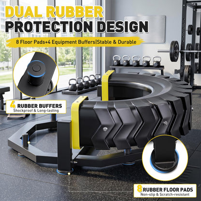 Tire Flipping Machine with 330LBS,Heavy Duty Industrial Welded Tire Flip Machine,High Stability Freestanding Tire Flip Trainer with 8 Non-Slip Base for Gym& Commercial Strength Training