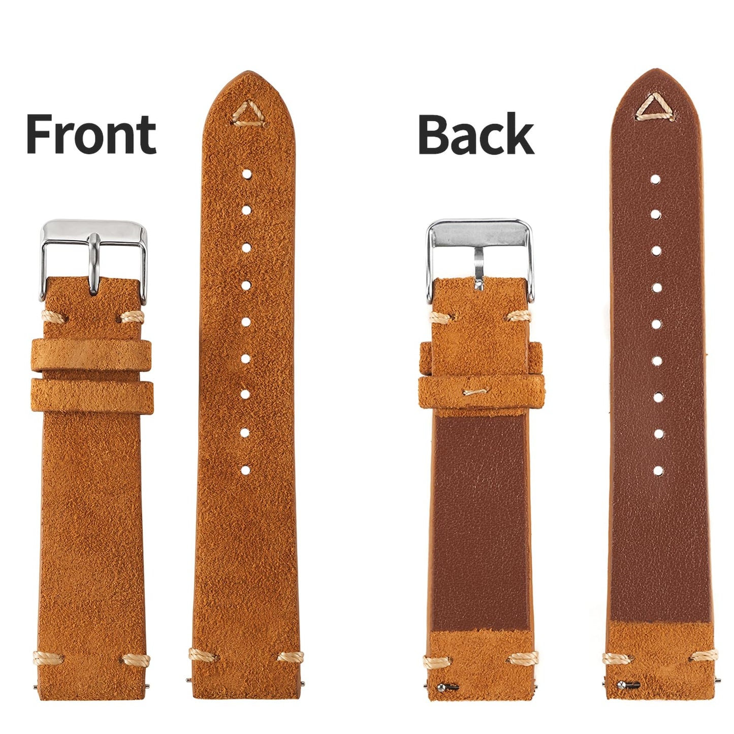 WOUKUP Quick Release Suede Leather Watch Bands Vintage Watchband for Men Watch Strap 18mm 19mm 20mm 21mm 22mm 24mm