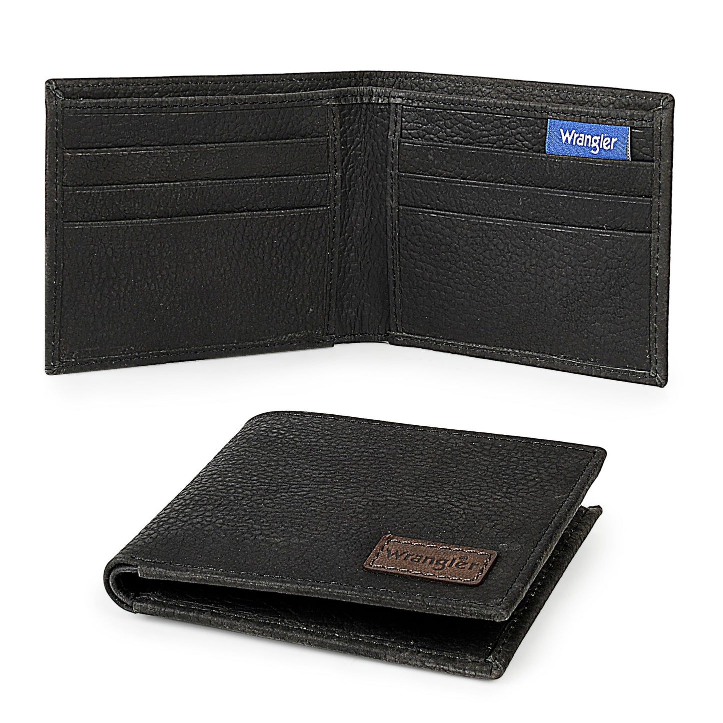 Wrangler Bifold Wallet for Men, Slim Casual Genuine Leather Purse, RFID Blocking, Gift for Him