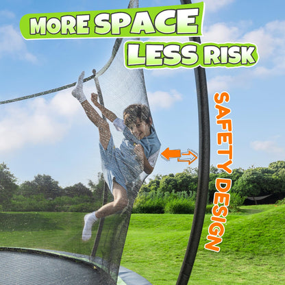 BCAN Trampoline 16FT Recreational Trampoline with Enclosure for Kids Adults, ASTM Approved, Outdoor Trampoline with Ladder for Kids bk