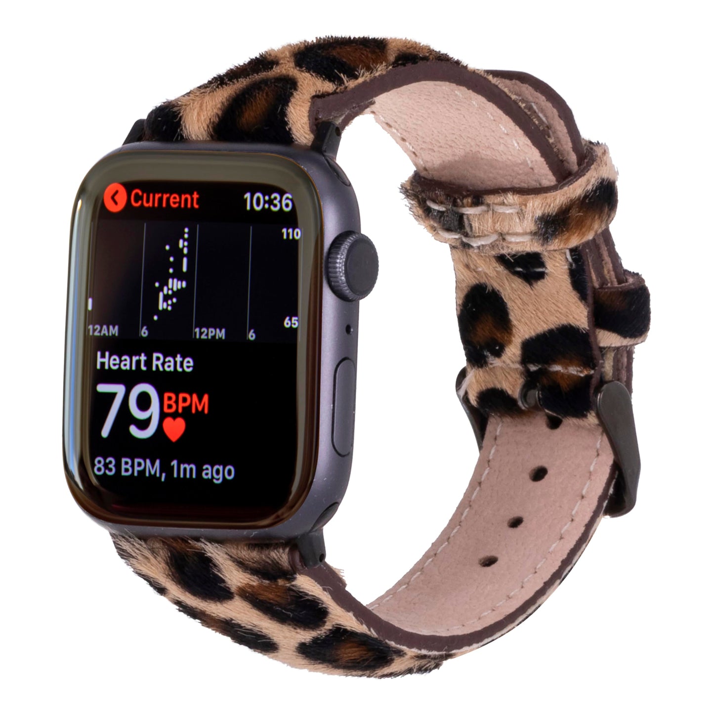 benvato Premium Handmade Leather Watch Band for Apple Watch SE 3 2 1 & Series 11 10 9 8 7 6 5 4 3 2 1 fits 42mm 41mm 40mm 38mm (Leopard w/Black Connector&Clasp)