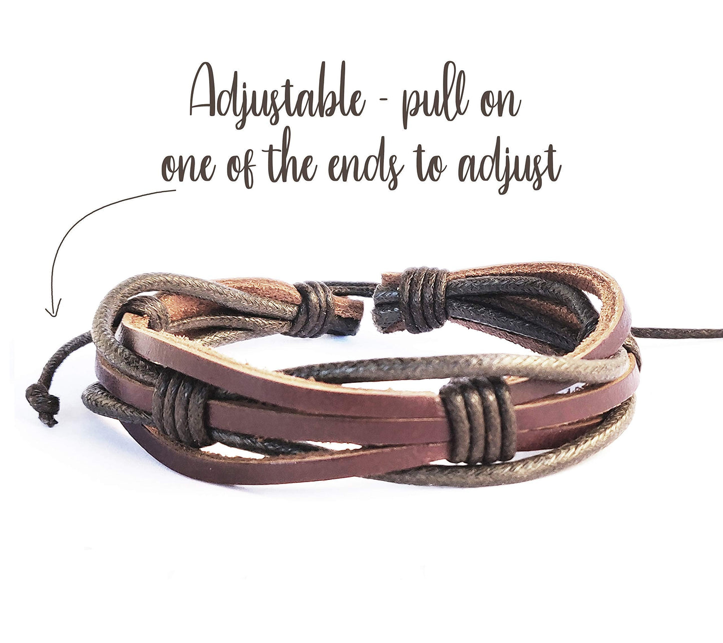 BeGenuine Store Mens Leather Bracelet Braided Brown Rustic Gift For Dad Fathers Day Cuff Wrist Band Rope Bracelet for Guys