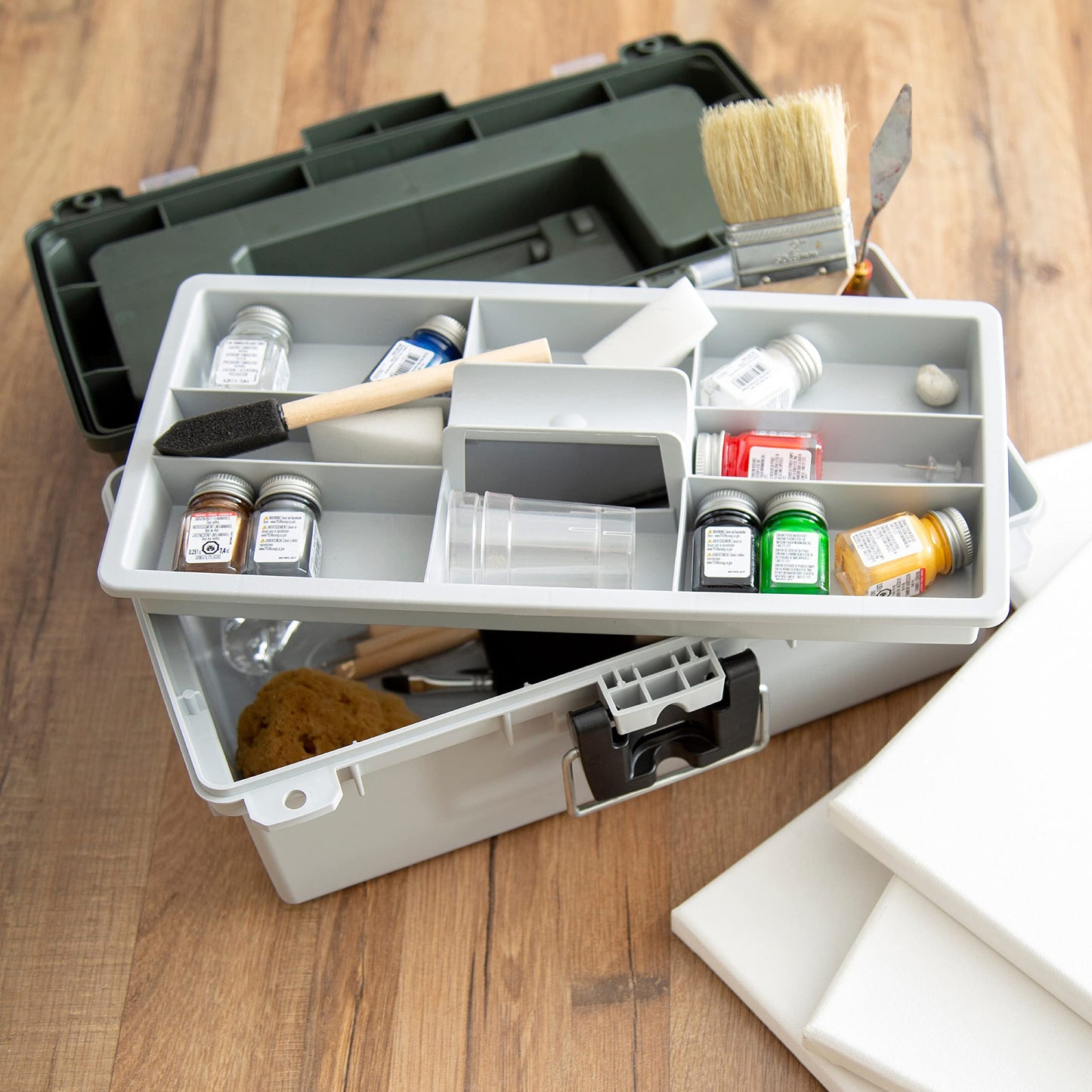 Sheffield 12670 13" Tackle Box, Tool Box, Craft Storage, Fishing Gear and Art Supply Storage Organizer, Gifts for Men, Gifts for Women, Made in USA