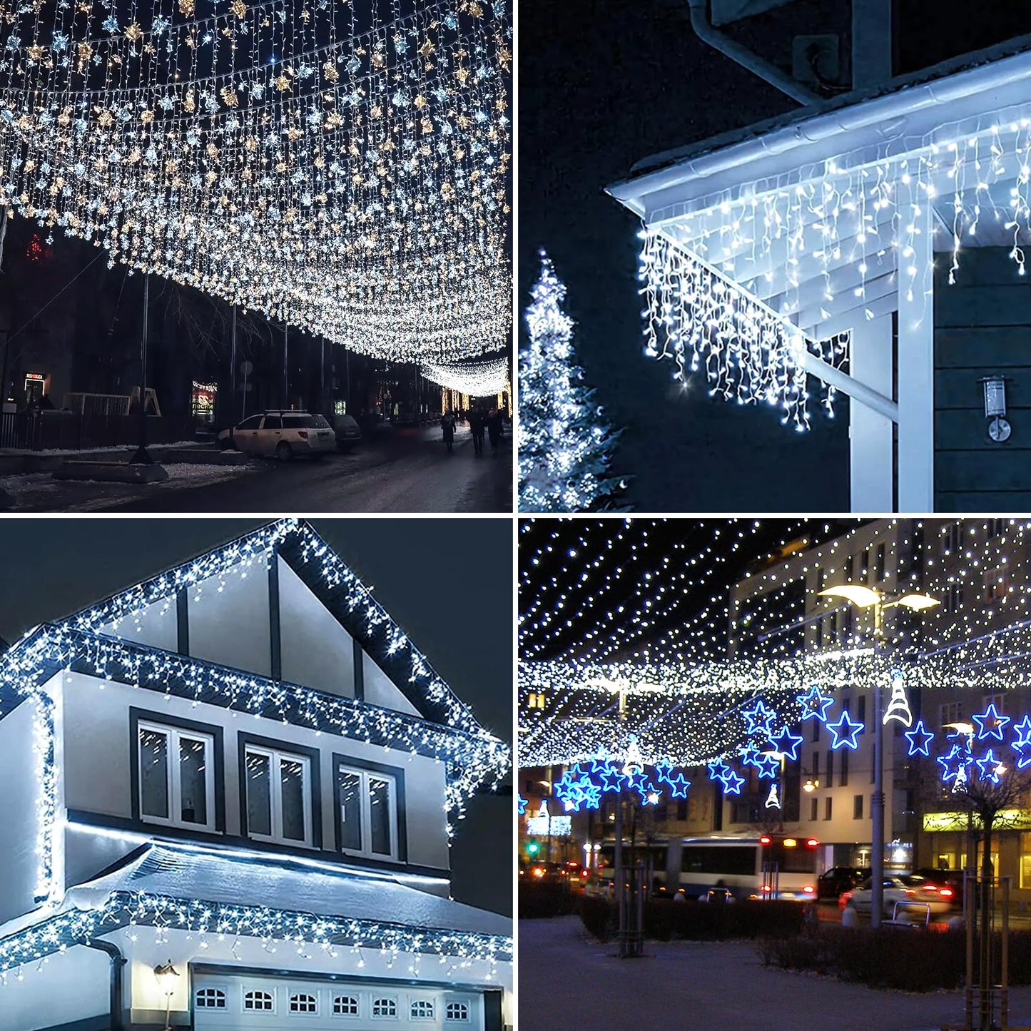 Dailyart Solar String Lights Outdoor, 2 Pack 200 Led Solar Fairy Lights for Outside Waterproof 145ft Cool White Solar Lights 8 Lighting Mode Solar String Lights for Outside,Garden,Courtyards,Trees