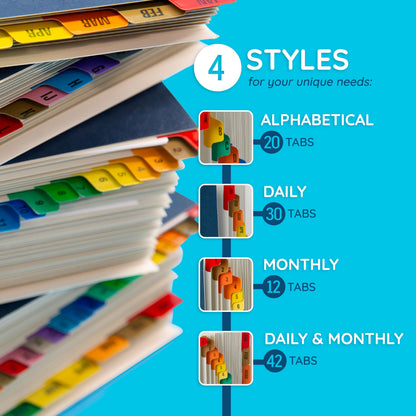 Blue Summit Expandable Monthly File Organizer, Tickler File Combo 31 Daily and 12 Monthly Tabs, Letter Size 12 Month Folder Organizer for Invoices and Documents