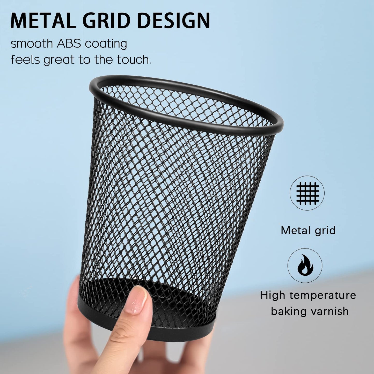Gwybkq Pen Holder for Desk Mesh Pen Cups Metal Pencil Holder 12 Packs Desk Organizers and Storage