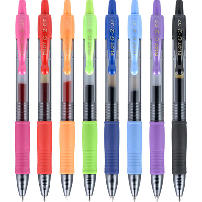 Pilot G2 Premium Gel Pens, Gel Roller Pens, Fine Point 0.7 mm Assorted Colors 8