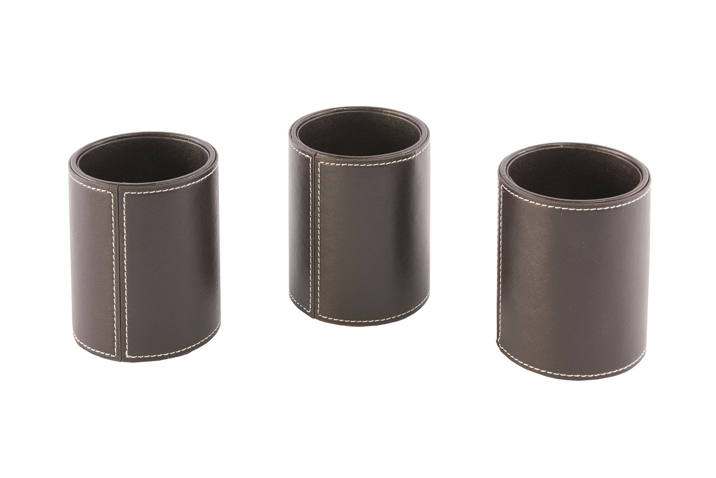 Osco BPUPP1 Faux Leather Pen Pot - Brown