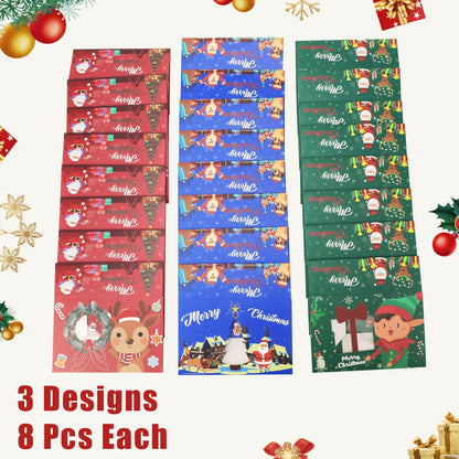 SAITI 24 PCS Christmas Cookie Boxes Bakery Christmas Treat Boxes Christmas Cookie Tins with Lids Christmas Cookie Gift Baking Box for Gift Giving Holiday Party Food Packaging Containers, Update 2025