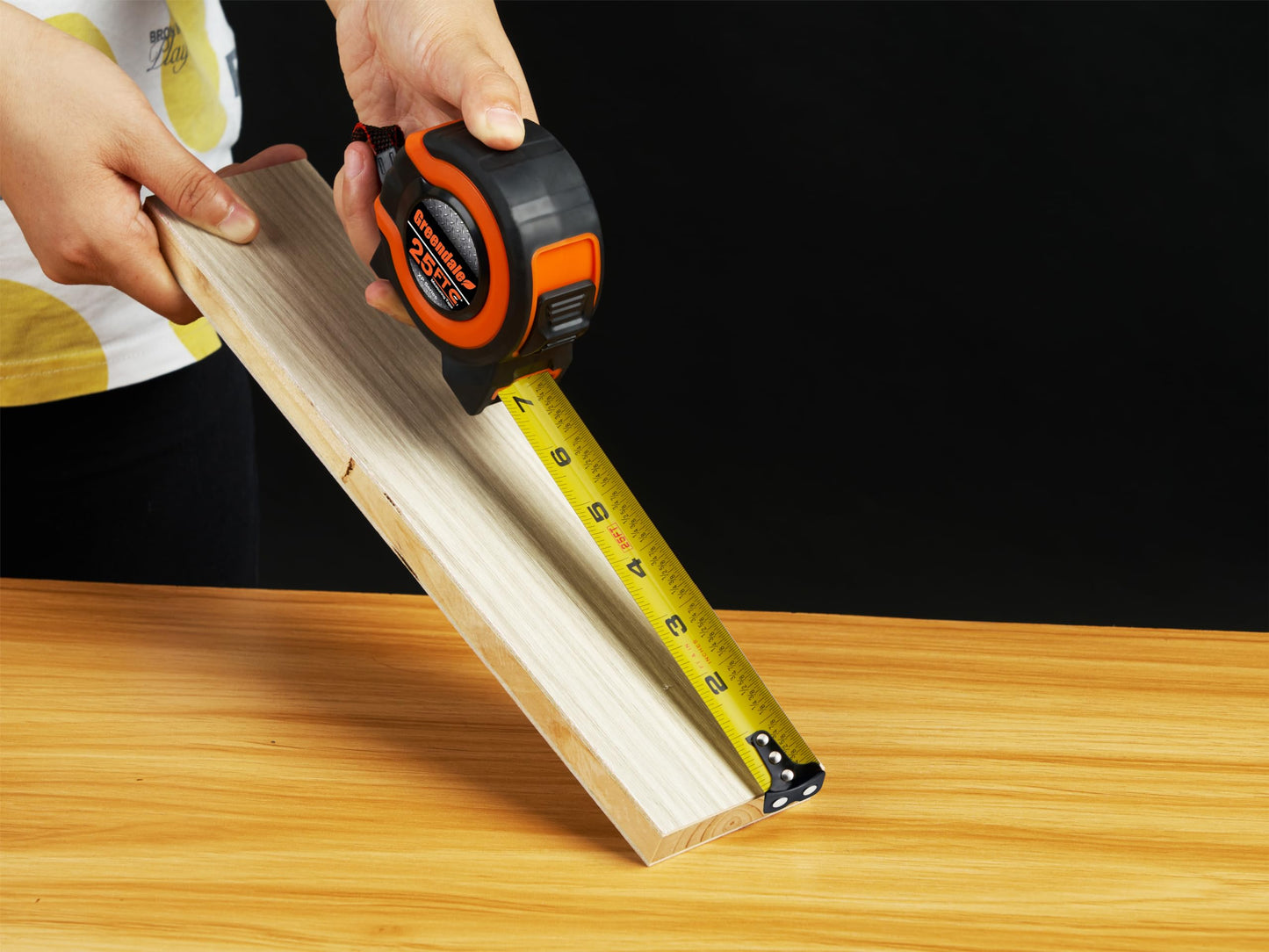 Greendale – 3 Pack Tape Measures 25 ft – Easy-Read Fractions, Magnetic Tip, Quick-Lock & Auto-Retract – Heavy-Duty Measuring Tape with Belt Clip – Red/Orange