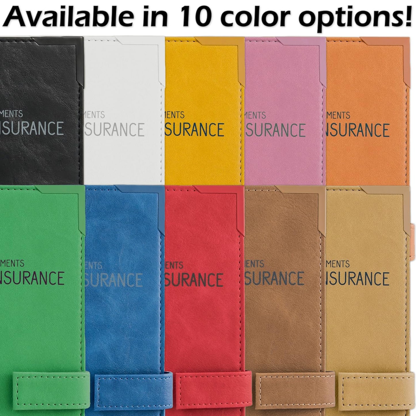Auto Insurance and Registration Card Holder - Vehicle Glove Box Document Organizer - Car Essential Paperwork Holder for DMV, AAA, Contact Information Cards - Premium PU Leather Wallet Case - Blue