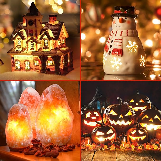Accessory Cord with LED Light Bulb 16.2ft, 10 LED Light Bulb C7 Light Cord Clip Christmas Village Lights Blow Mold Light Cord for Halloween, Christmas Village Houses, Craft Projects