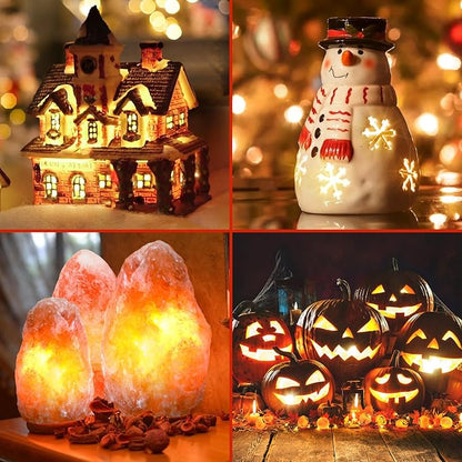 Christmas Village Lights with 5 LED Bulbs, 9ft Accessory Cord with C7 LED Light Bulbs for Halloween Pumpkin, Blow Mold, Christmas Villages Houses, Ceramic Trees, Craft Projects