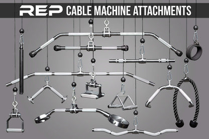 REP Fitness 48-Inch Lat Bar, Solid Pro Style Cable Attachment for Pulldown, Row, Arm, Bicep, Back, Shoulder, Strength Training, Home Gym Equipment, Pulley System Workout Handle Accessory