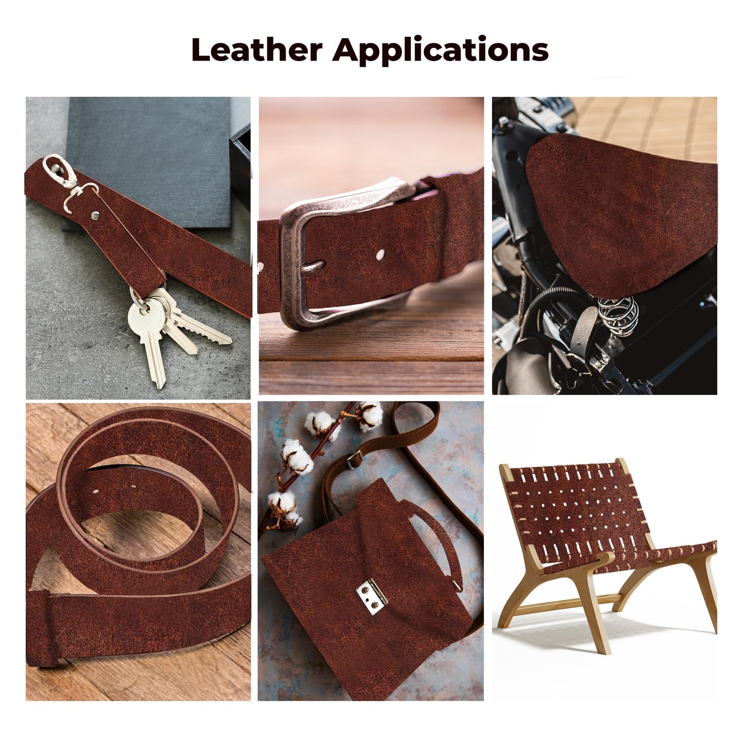 ELW 9-10 oz (3.6-4mm) Latigo Leather Belt Grade Straps & Strips | Size: 1"x50" (2.5x127cm) | Russet | Full Grain Cowhide, Heavy Duty Holsters, Sheathes, Harness, Saddle, Guitar Straps, DIY Crafts