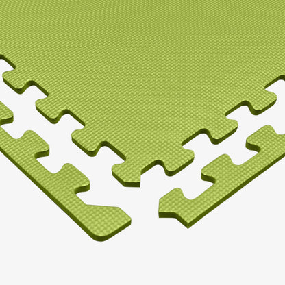 We Sell Mats 3/8 Inch Thick Multipurpose Exercise Floor Mat with EVA Foam, Interlocking Tiles, Anti-Fatigue for Home, or Gym, Lime Green, 24 Sq Ft