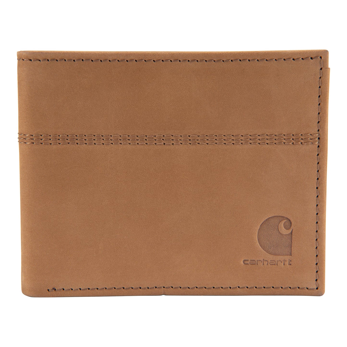 Carhartt Men's Casual Saddle Leather Wallets, Available in Multiple Styles and Colors, Carhartt Brown (Bifold)