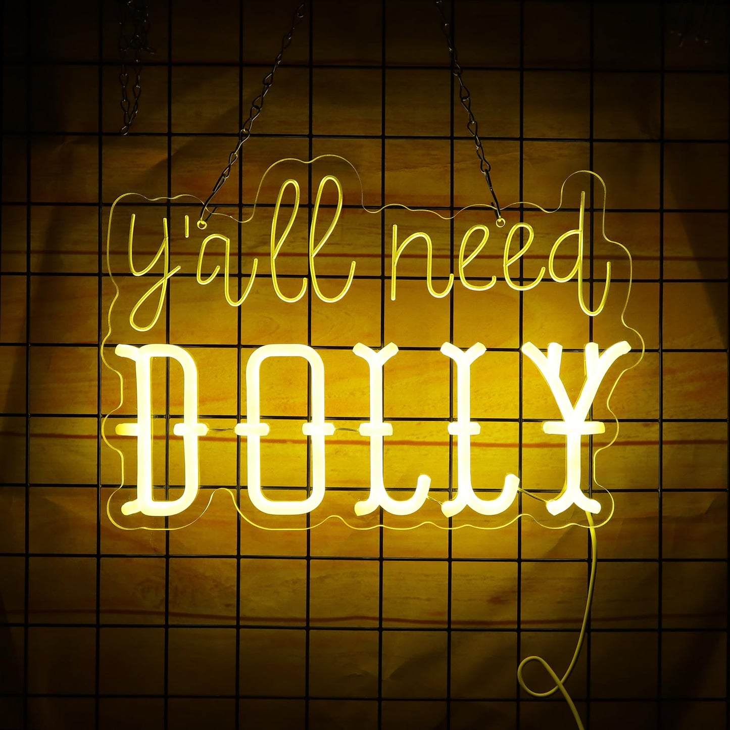 Y'all Need Dolly Neon Sign,Dolly Light Up Sign,For Wall Decor Home Decor USB Powered Christmas Birthday Gift