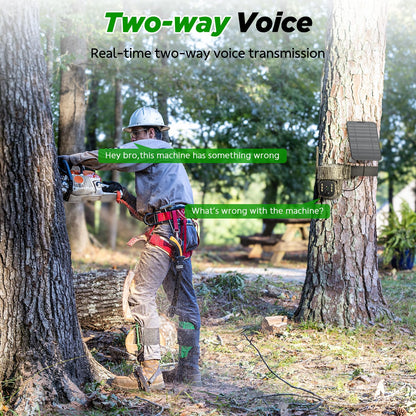 Trail Camera, 4G LTE Cellular Game Cameras with 360° Live Streaming, 2.5K Wildlife Hunting Camera Solar Powered, Security Camera Built-in SIM Card, Night Vision, Motion Activated, Waterproof, 2 Pack