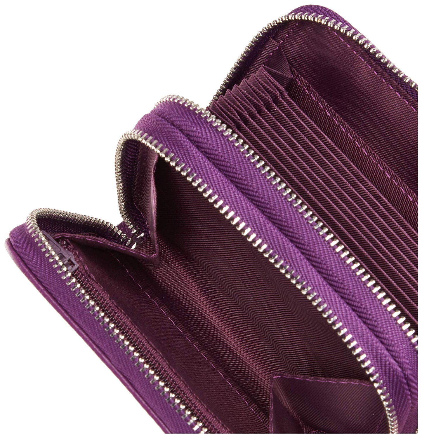 KALMORE Wallets for Women Genuine Leather Double Zipper RFID Blocking Purse with Coin Pocket