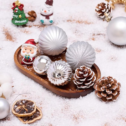 50ct Christmas Balls Ornaments for Xmas Tree, Silver Shatterproof Christmas Tree Decorations Hanging Ball for Holiday Party Decor(1.57"-2.36")