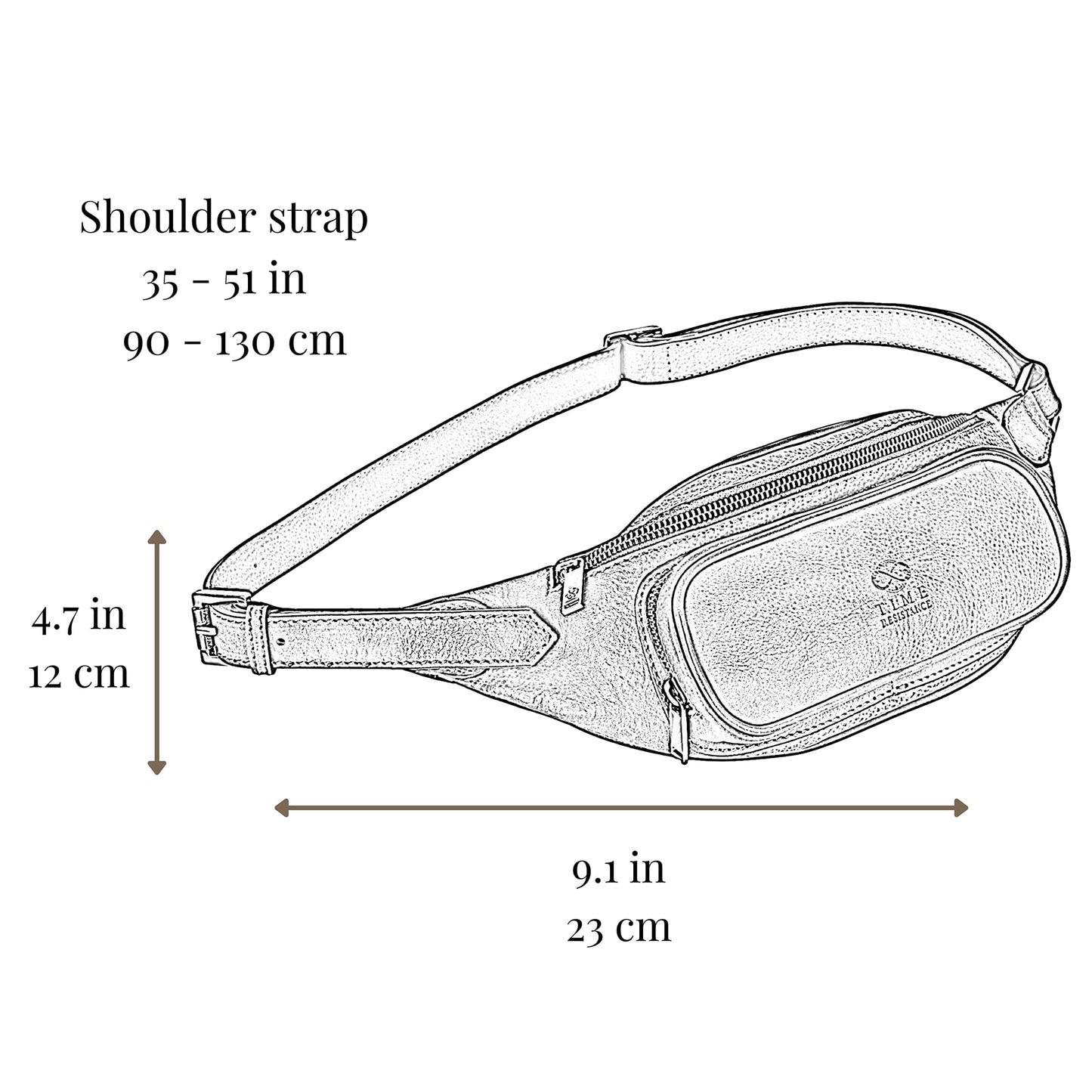 Time Resistance Leather Waist Pack - Belly Bag, Belt Bag, Fanny Pack - Handmade in Italy (Green)
